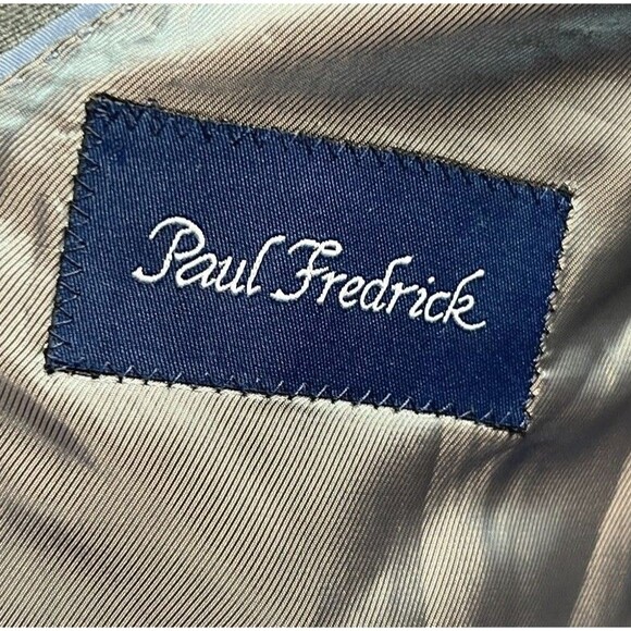 Paul Fredrick Suit Jacket & Pants Men's Size 42L 36W 130’s Wool Gray Pinstripes - Picture 5 of 6